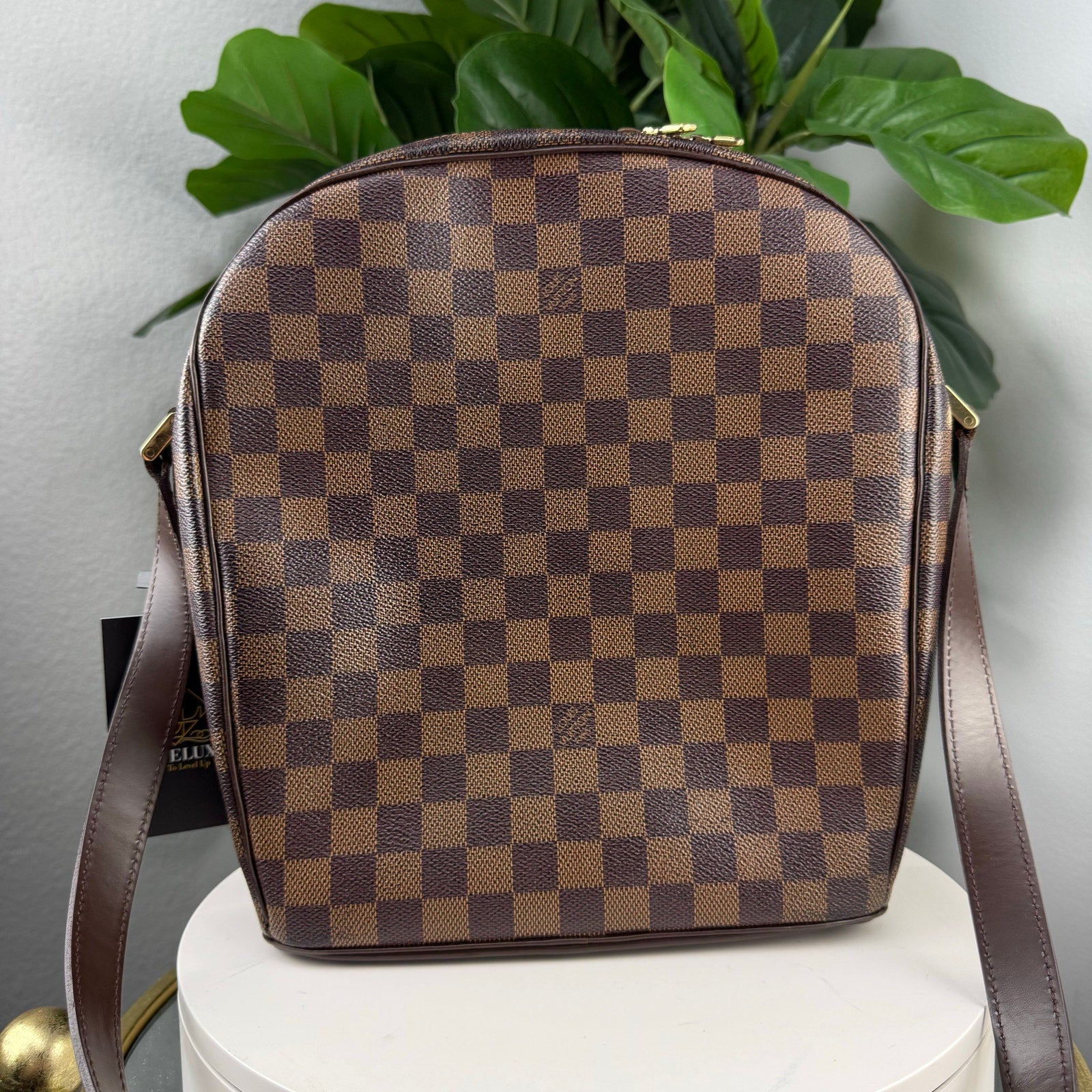 Louis Vuitton Ipanema GM Damier Ebene Brown Crossbody Bag Authentic Pre Owned