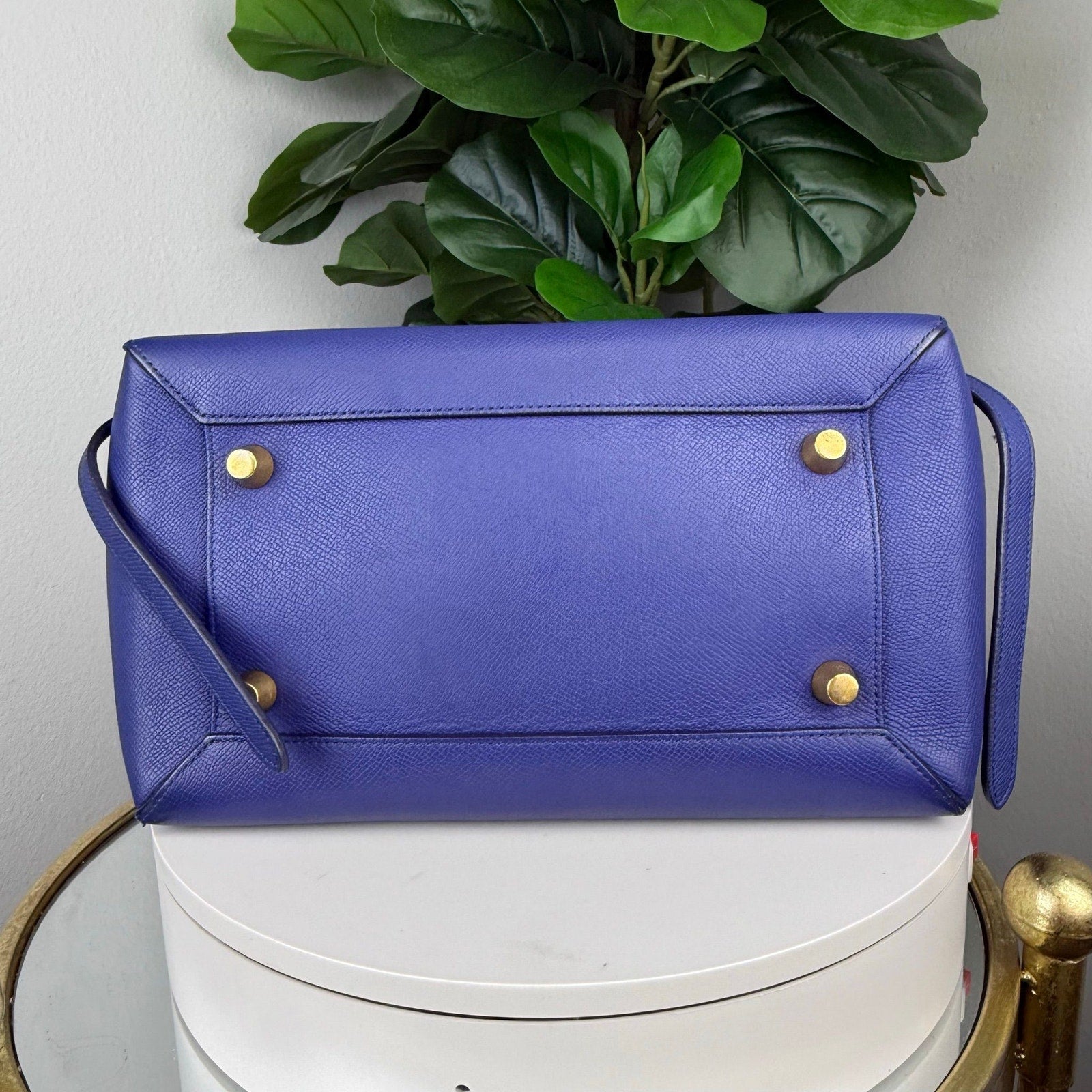 💎Authentic Celine Drummed Calfskin Small Belt Bag Indigo