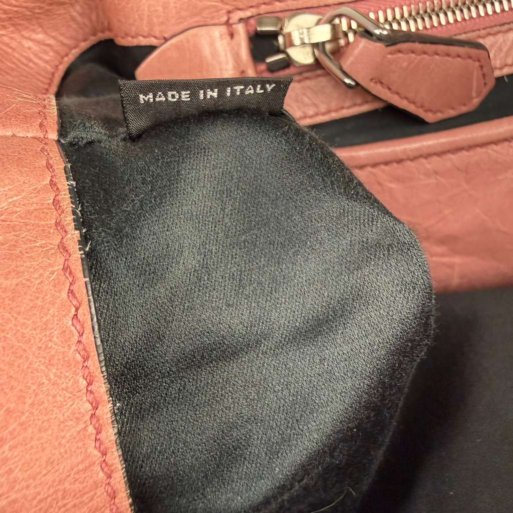 Authentic Miu Miu Vitello Shine 2-way Handbag Pnk Leather