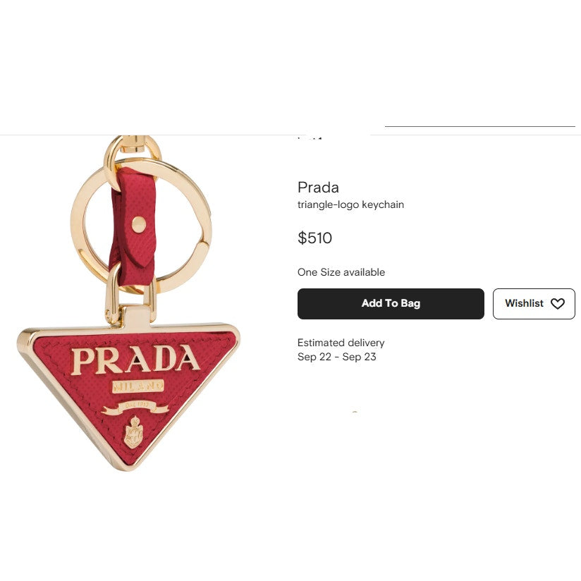 💎✨Authentic PRADA Saffiano Key Holder Metal Red Gold
