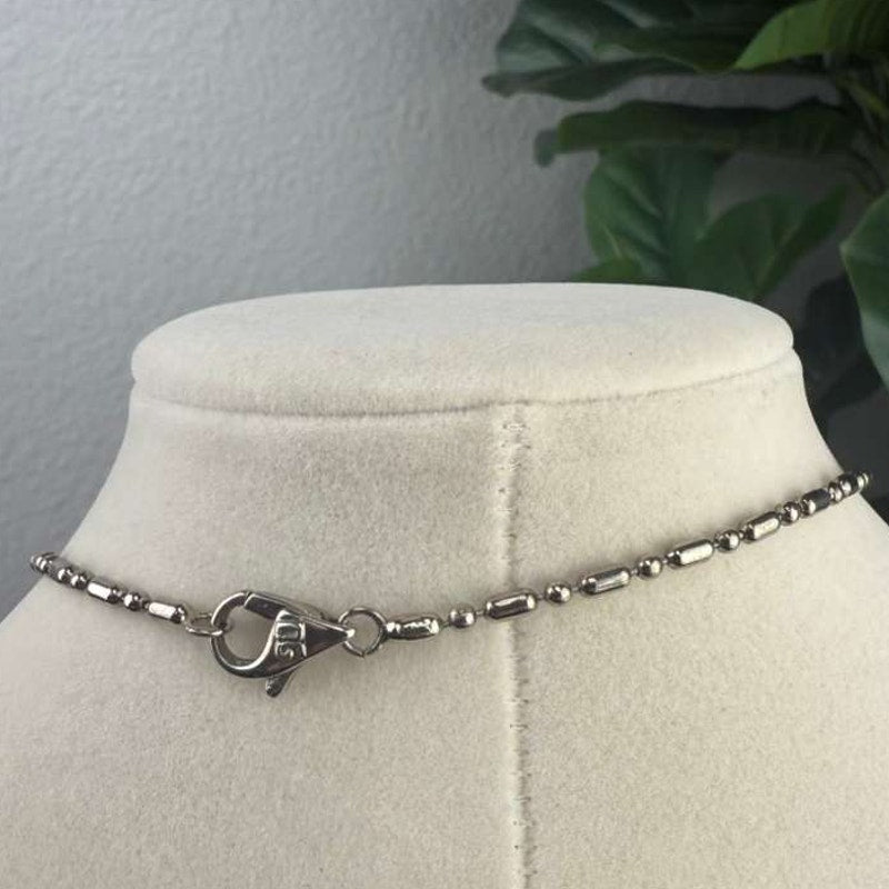 Authentic Dolce & Gabbana Silver-Tone Cross Pendant Necklace