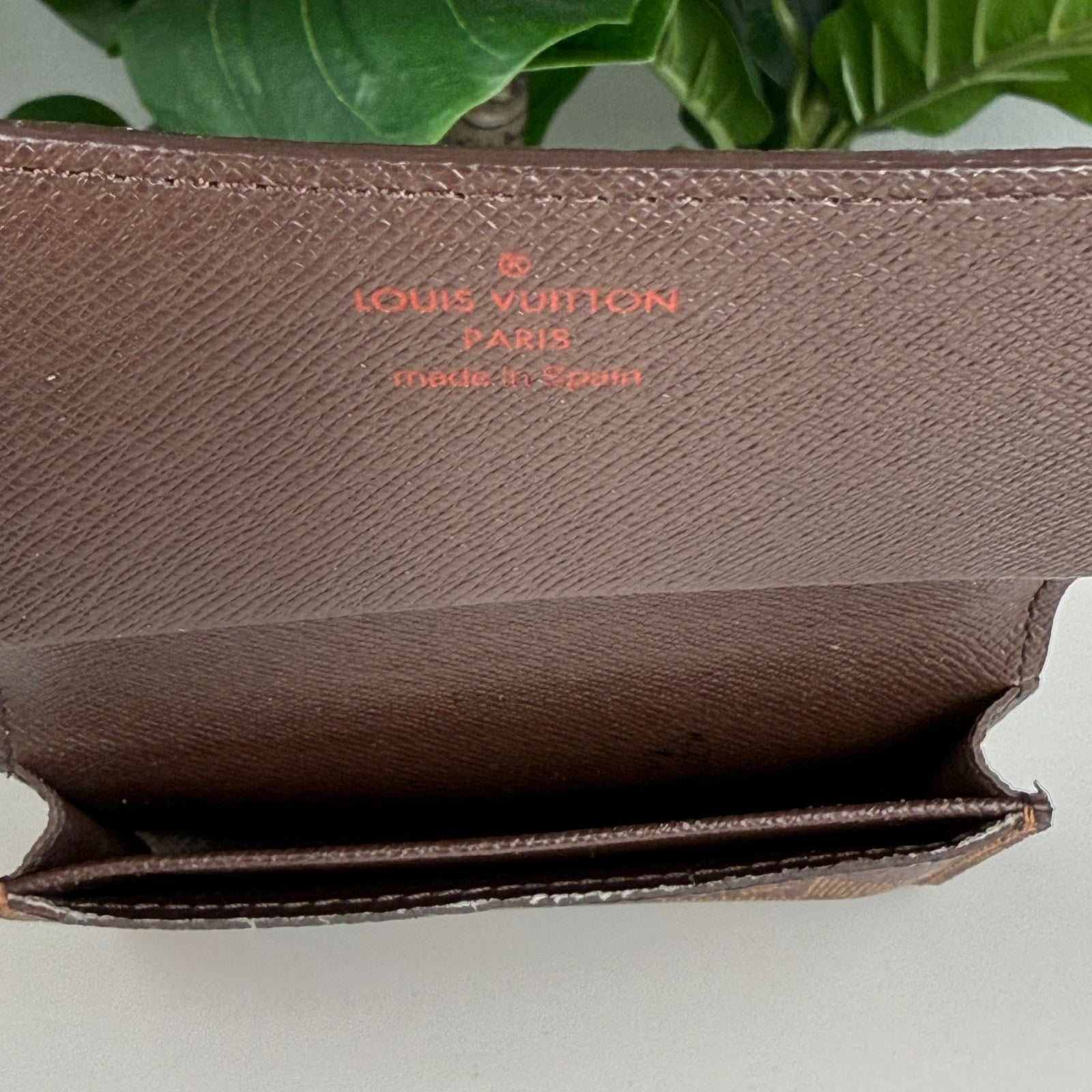 Authentic Louis Vuitton Damier Ebene Envelopes Cult De Visite Card Case Wallet