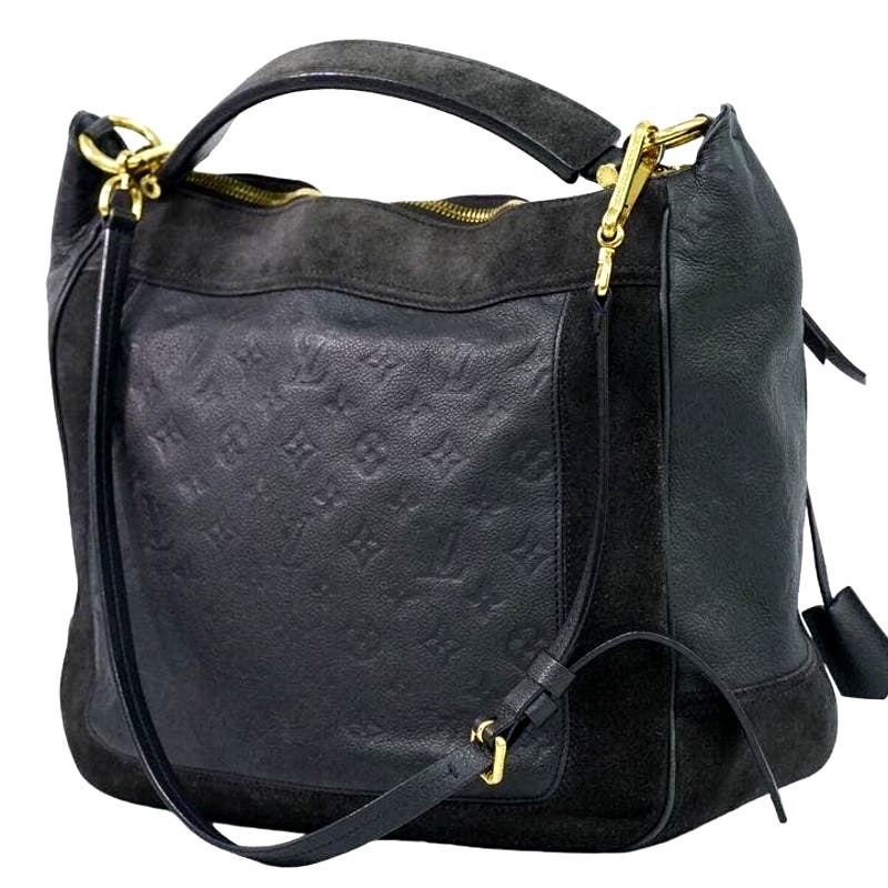 Authentic Louis Vuitton Audacieuse MM  Monogram Empreinte Leather 2way Bag Dark Navy