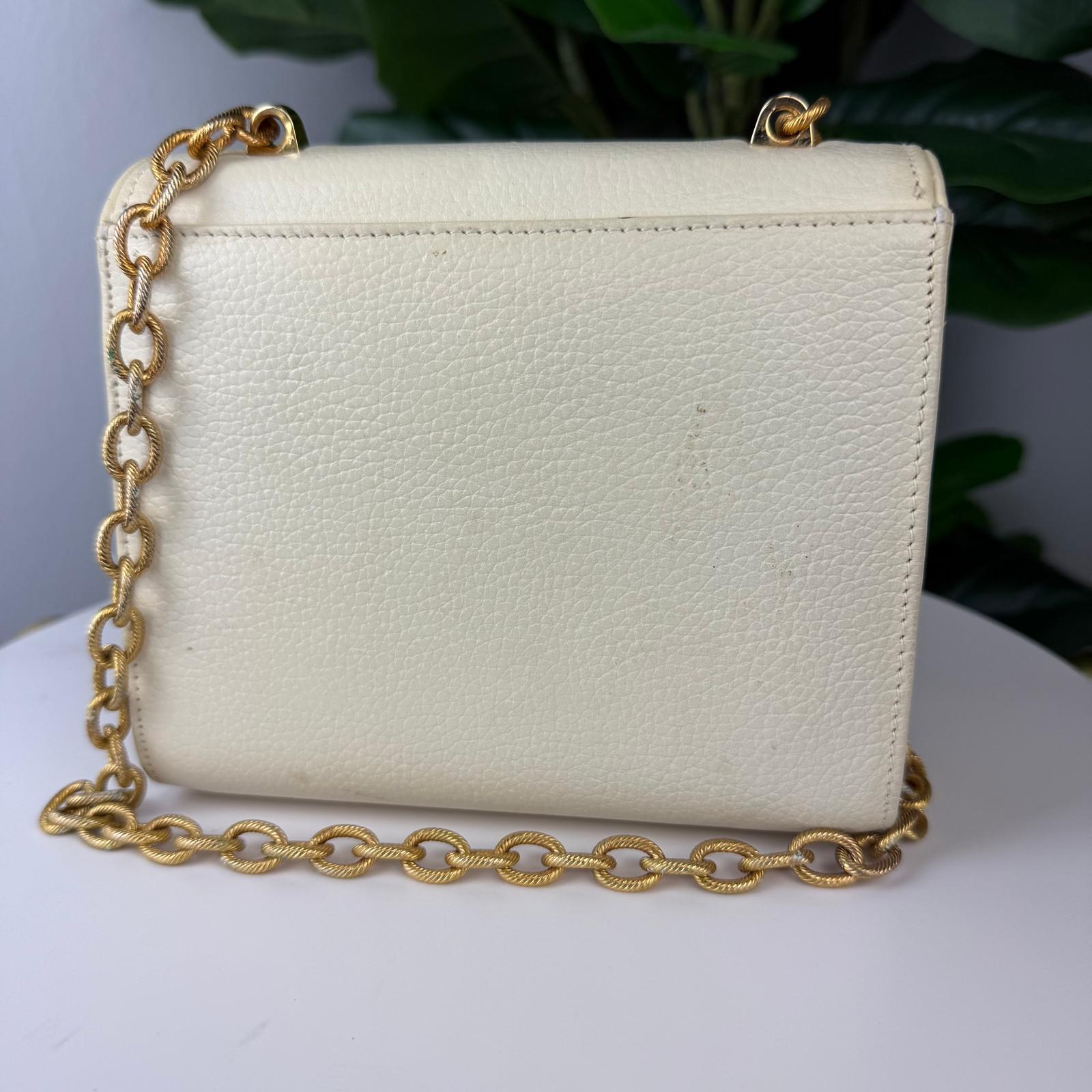 Authentic MCM Leather Crossbody Bag White