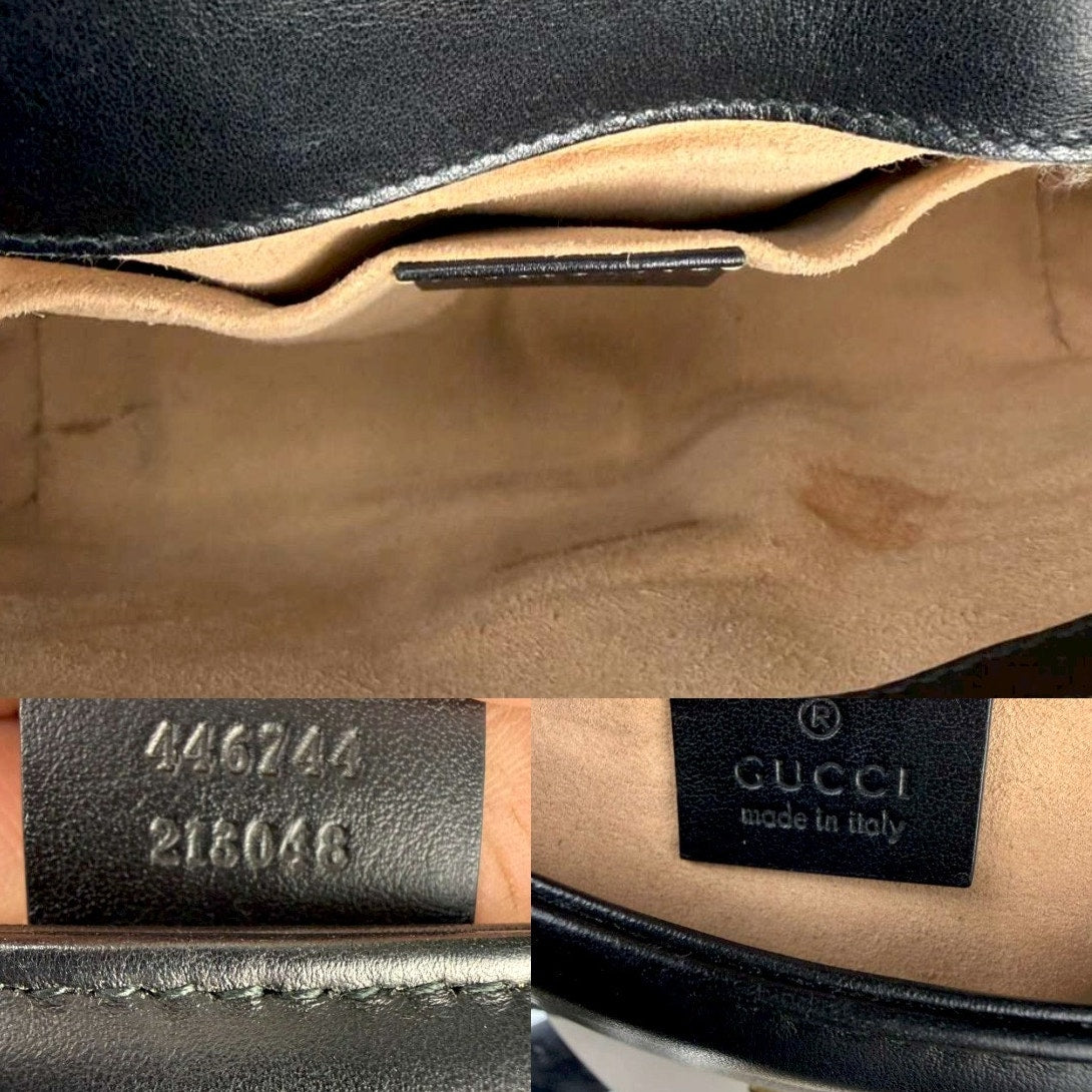 Authentic Gucci GG Marmont Matelasse Leather Mini Bag Black