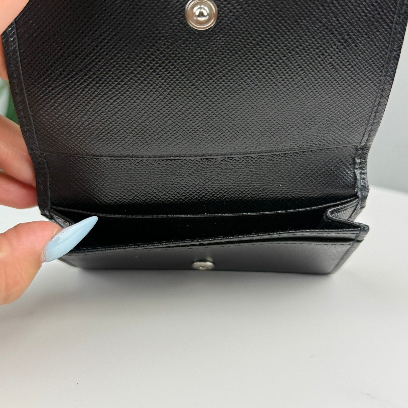 Authentic PRADA Saffiano Card Wallet Black