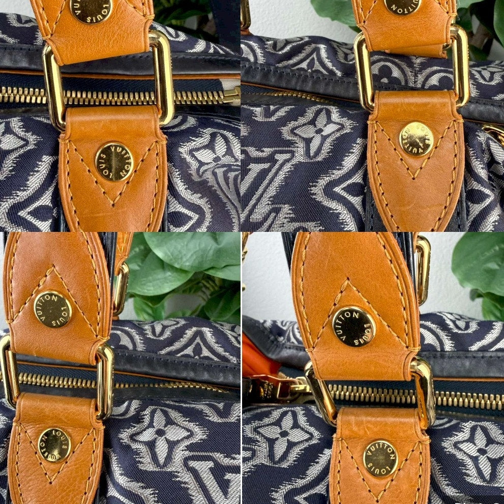 LIMITED EDITION Louis Vuitton Navy Jacquard Monogram Fabric Aviator Bag