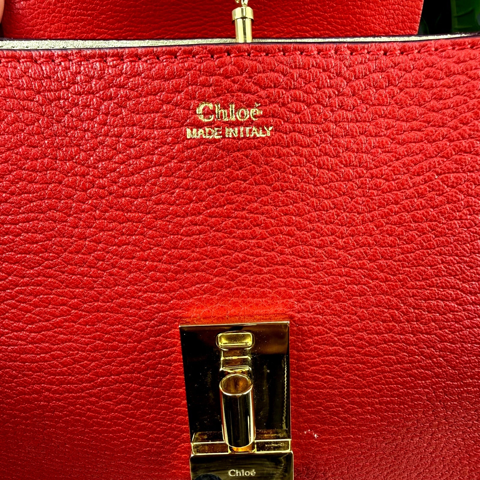 Authentic Chloe Drew Small Leather Saddle Crossbody Bag Red