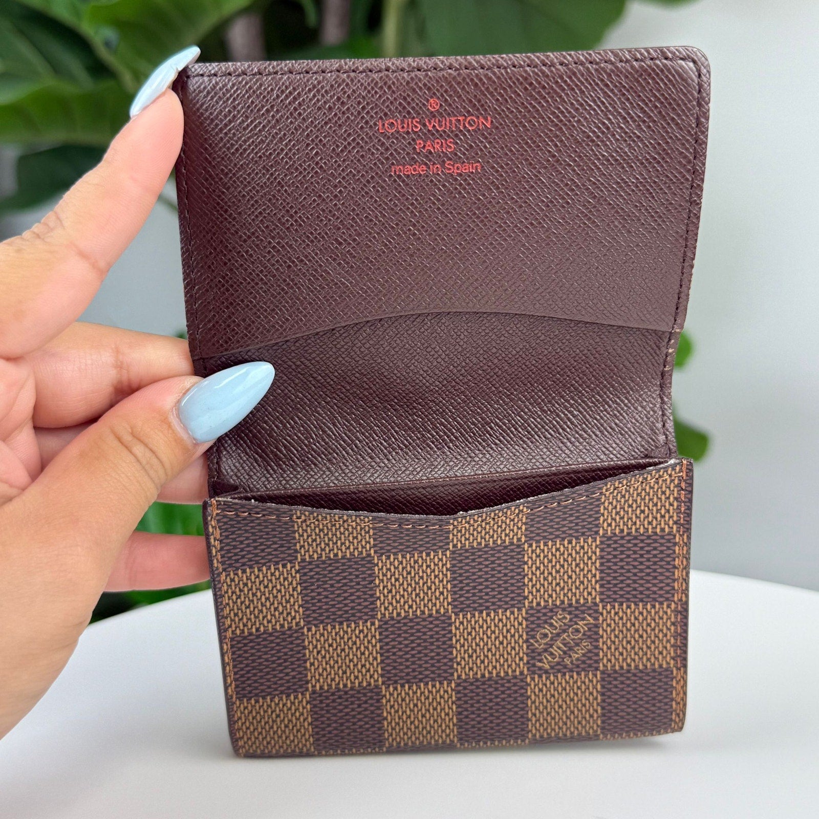 Authentic Louis Vuitton Damier Envelope Carte de Visite Card Wallet