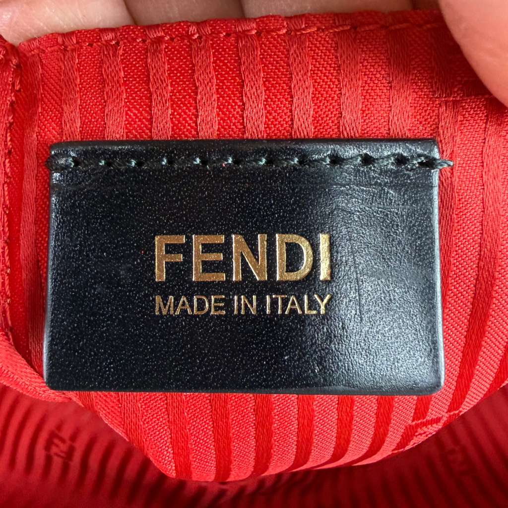 Authentic Fendi Medium 2Jours Elite Tote Red Saffiano Leather