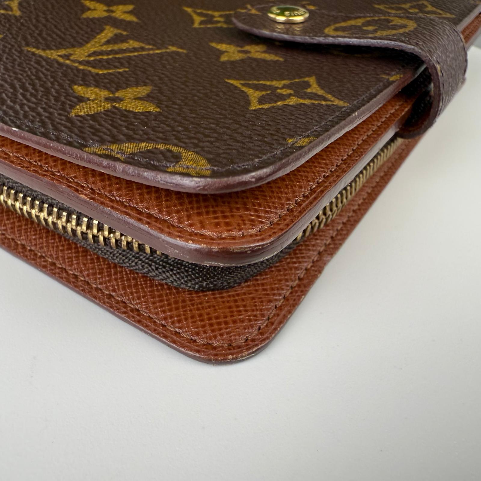 Authentic Louis Vuitton Monogram Porte Monnaie Zip Wallet