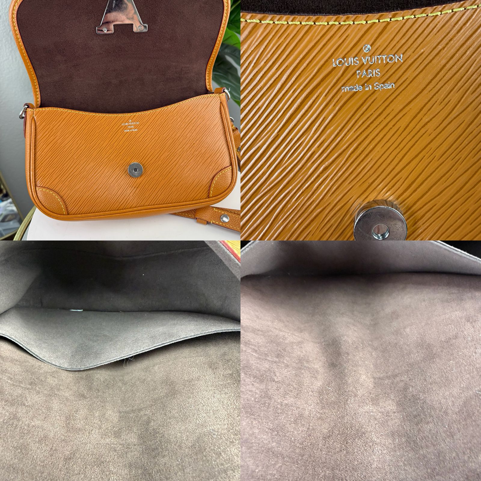 Authentic Louis Vuitton Buci Crossbody Bag Honey Epi 2-way