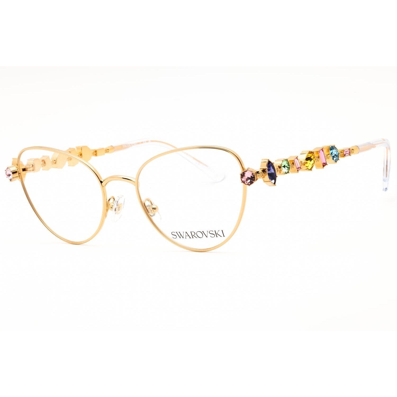 $300 Retail Swarovski Gold Metal Colorful Crystals Sunglasses