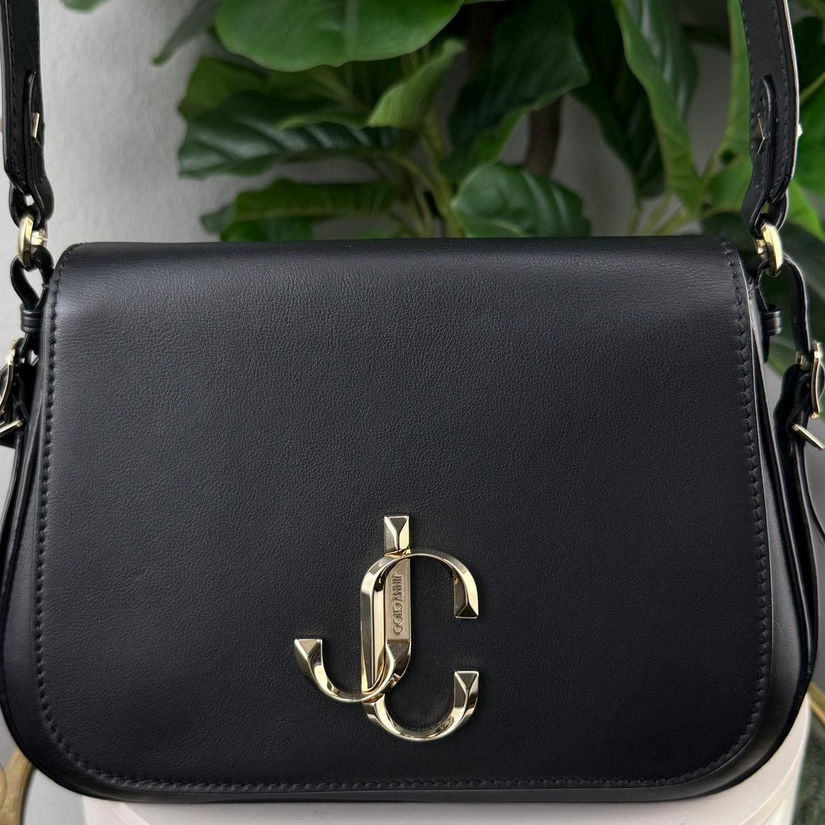 Authentic Jimmy Choo Varenne Leather Crossbody Bag