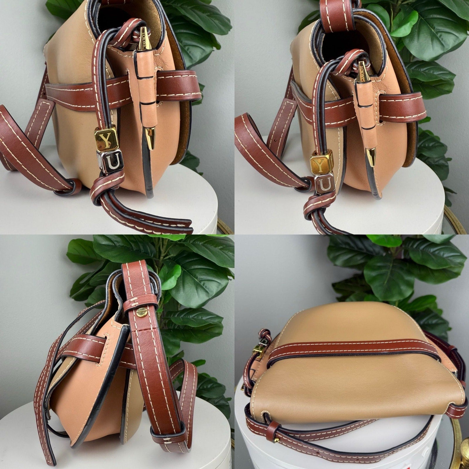 💎✨Authentic Loewe Gate Calfskin Small Gate Crossbody Bag Taupe