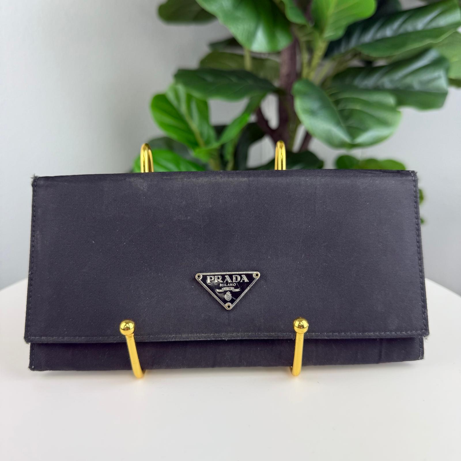 Authentic Prada Tessuto Nero Long Wallet Black