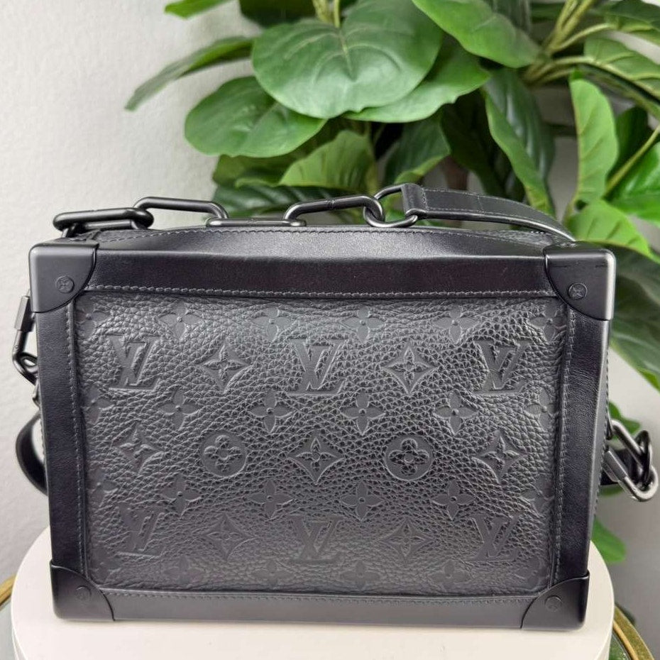 Authentic Louis Vuitton Soft Trunk Monogram-Embossed Taurillon Black