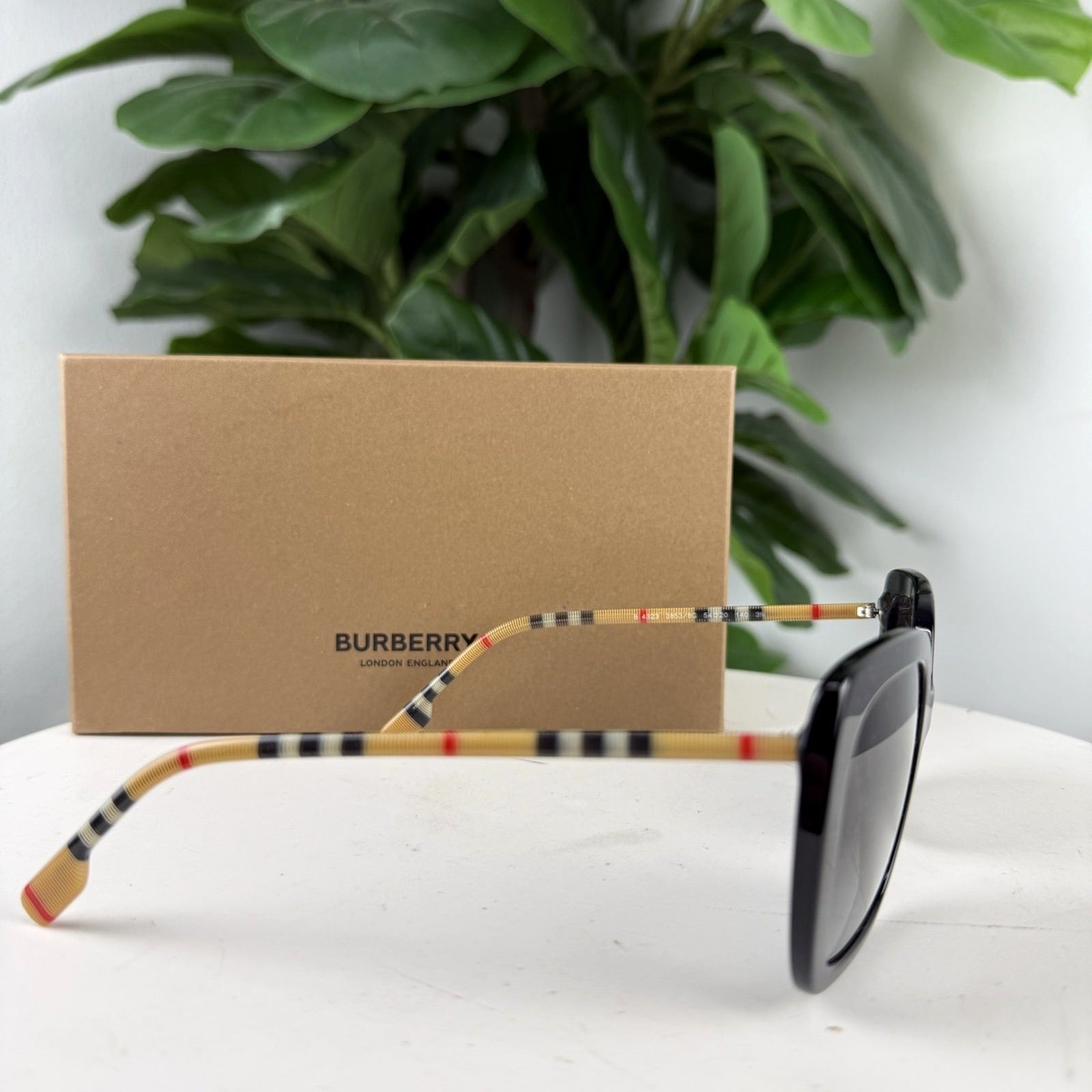 Authentic Burberry Check Oversized Square Sunglasses - with box