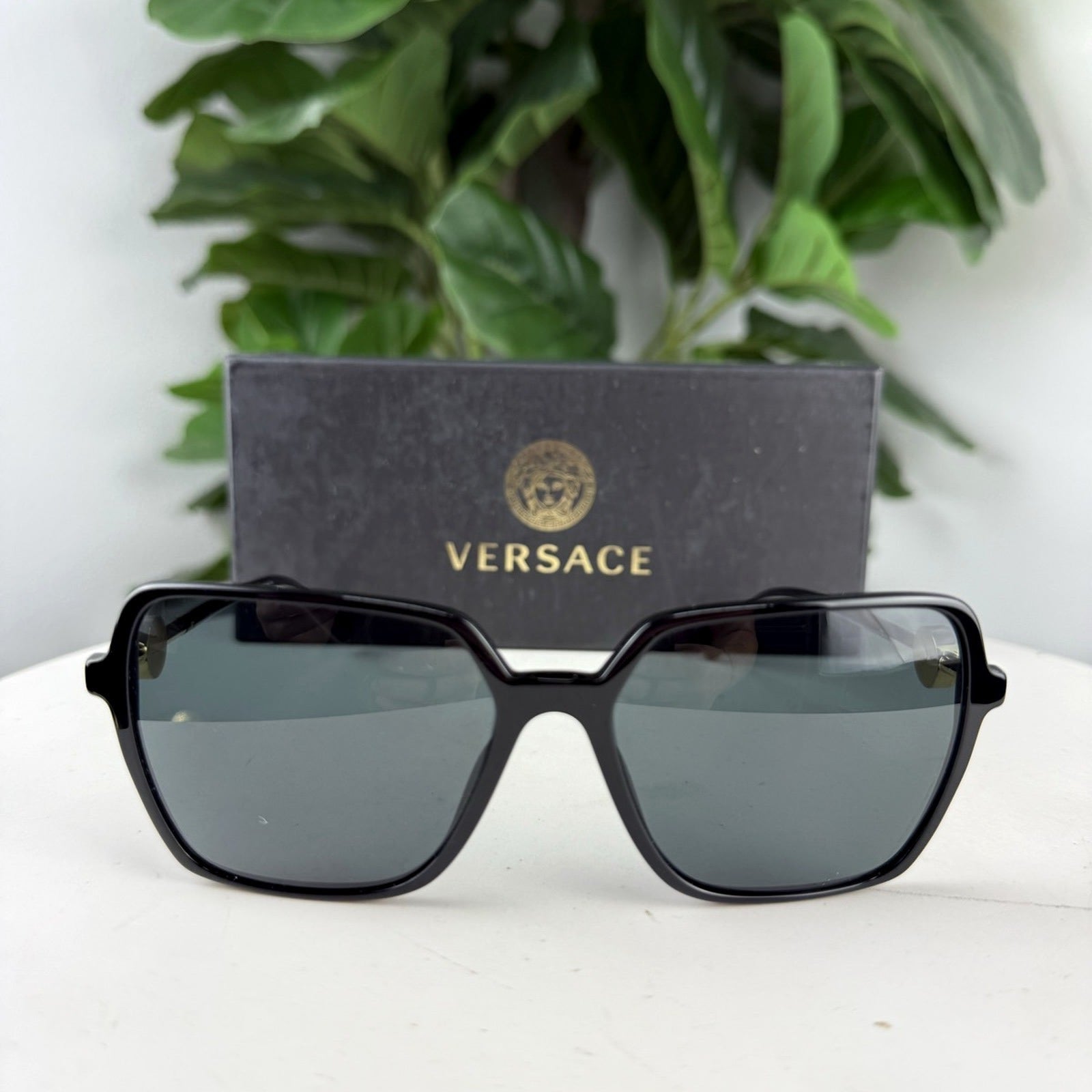 Authentic Versace Medusa Aviator Sunglasses - front view