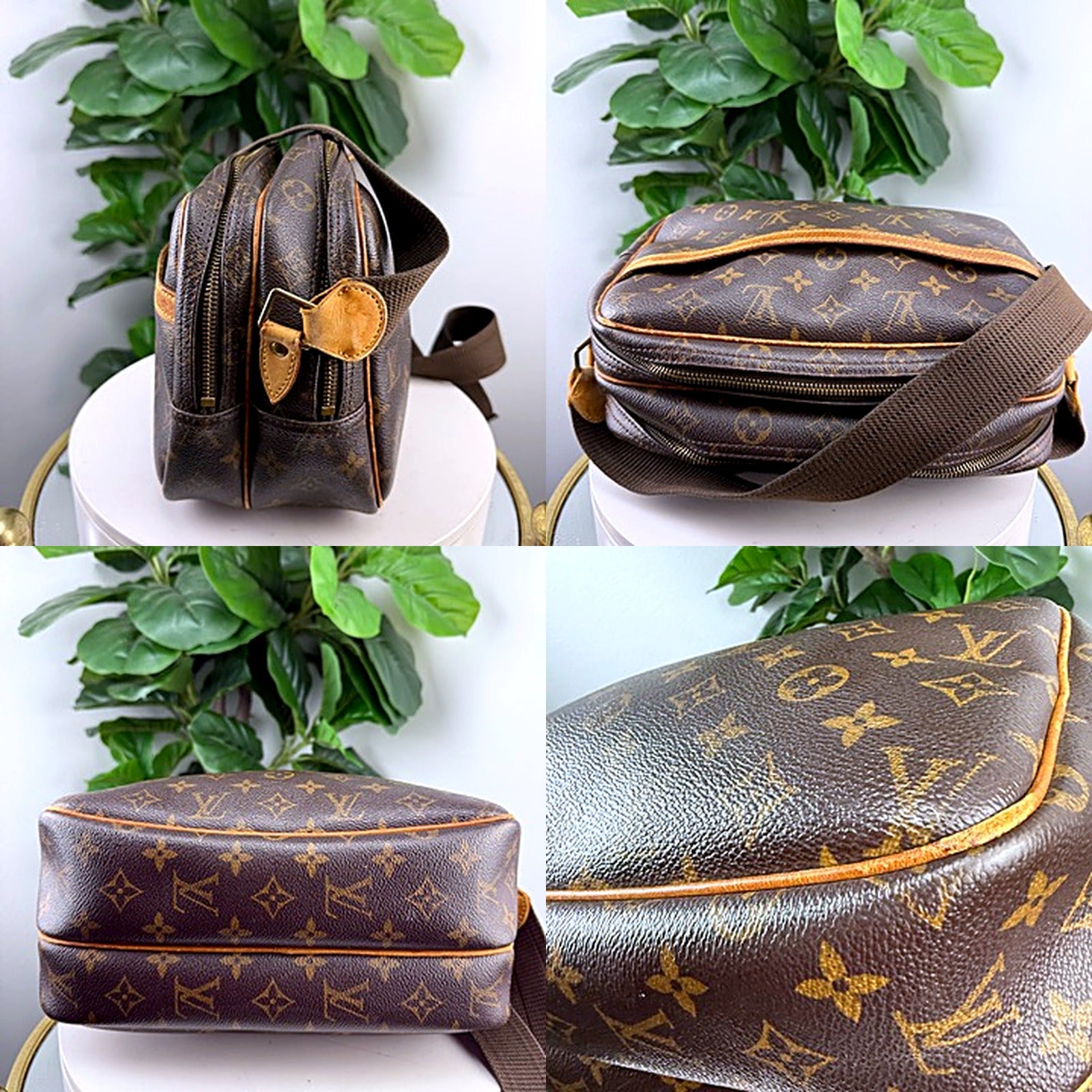 Authentic Louis Vuitton Monogram Canvas Reporter Crossbody Bag - detail views