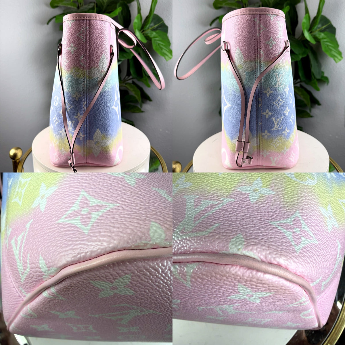 Authentic Louis Vuitton Neverfull MM Escale Pastel Monogram Tote with Pouch - 05_detail_3.jpg