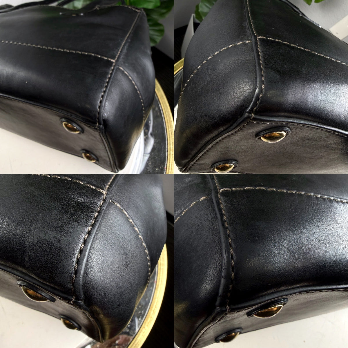 Authentic Coach Black Leather Turnlock Satchel Handbag - 04_detail_2.jpg