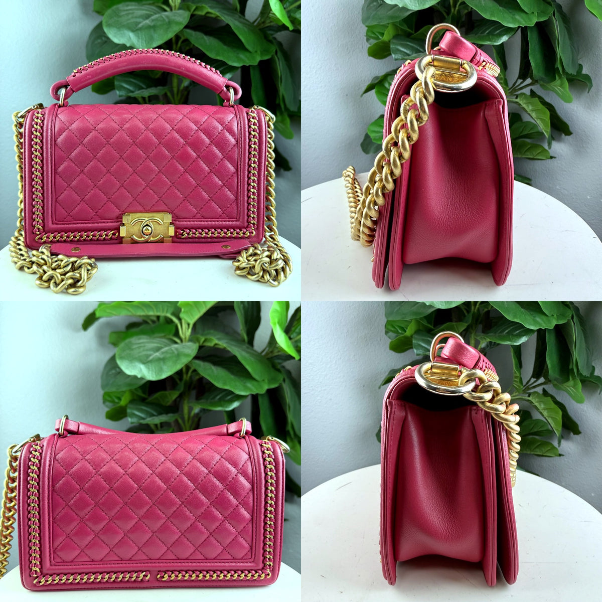 Authentic Chanel Medium Boy Bag in Pink Quilted Lambskin with Gold Hardware - 01_detail_1.jpg