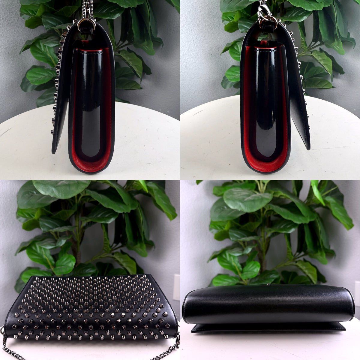 Authentic Christian Louboutin Paloma Black Leather Studded Clutch - 03_detail_1.jpg