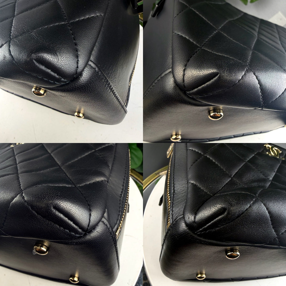 Authentic Chanel Black Quilted Lambskin Vanity Case with Top Handle - 04_detail_2.jpg