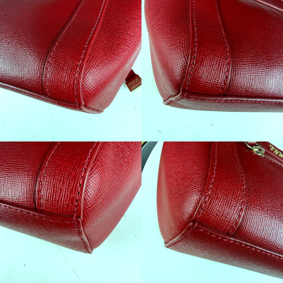 Authentic Furla Red Saffiano Leather Chain Crossbody Bag - 04_detail_2.jpg
