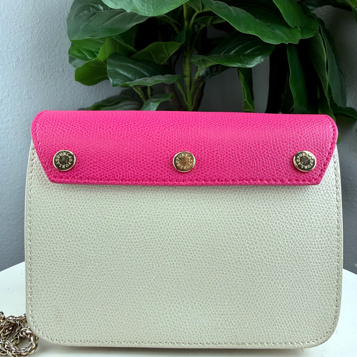 Authentic Furla Metropolis Mini Crossbody Bag Pink Beige Color Block - 02_back.jpg