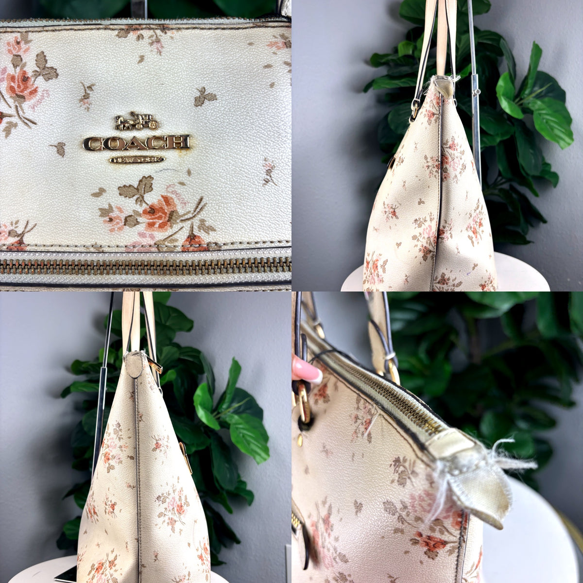 Authentic Coach Gallery Tote with Rose Bouquet Print - 03_detail_1.jpg