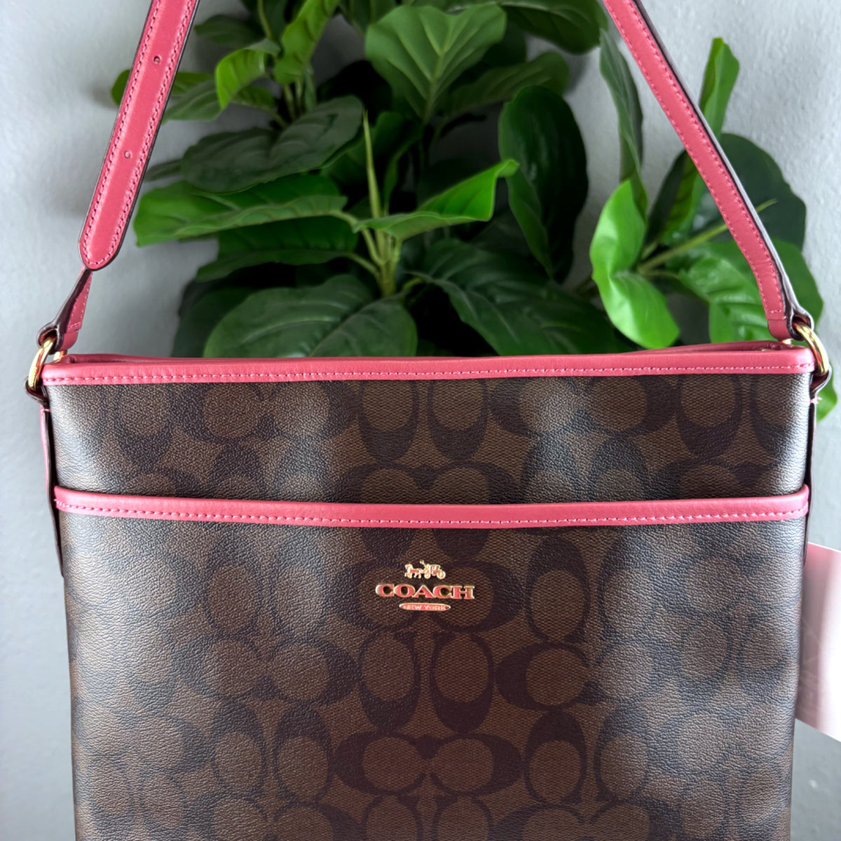 Authentic Coach File Crossbody in Signature Canvas with Contrast Trim - 01_photo.jpg