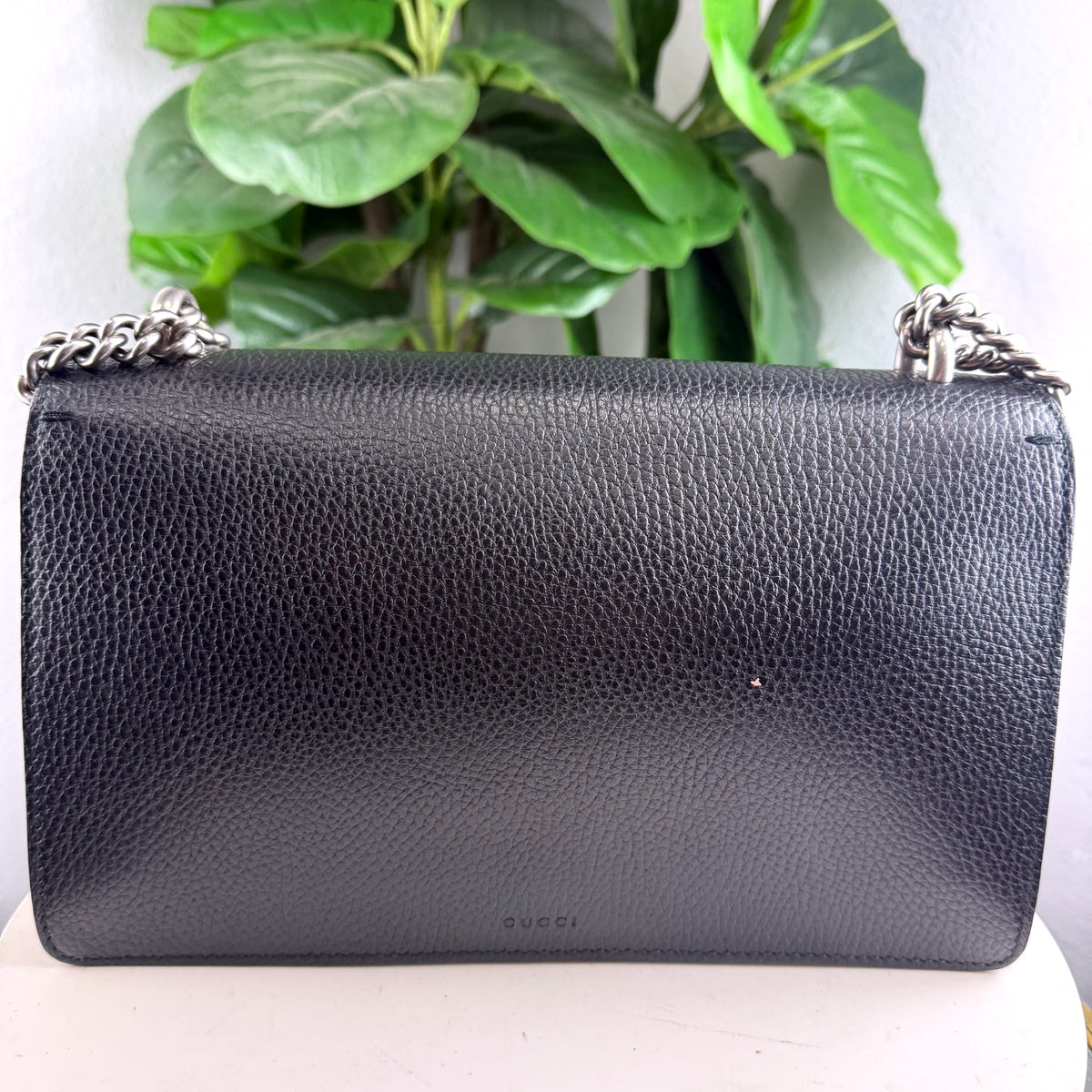 Authentic Gucci Dionysus Small Leather Shoulder Bag Black Silver Hardware - 02_back.jpg