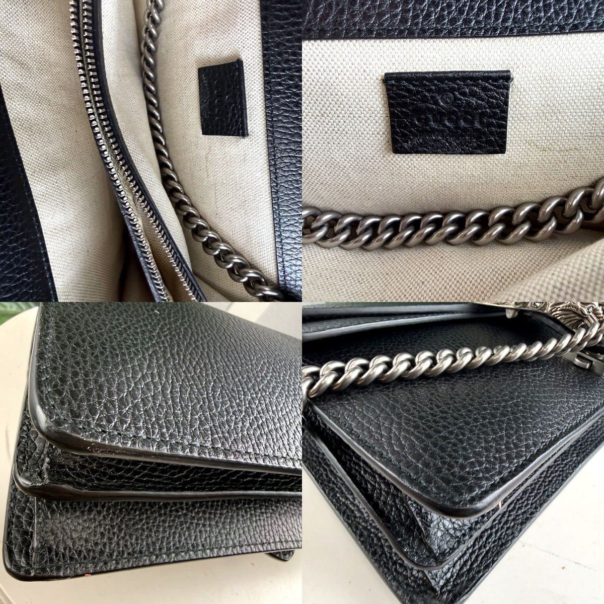 Authentic Gucci Dionysus Small Leather Shoulder Bag Black Silver Hardware - 03_detail_1.jpg