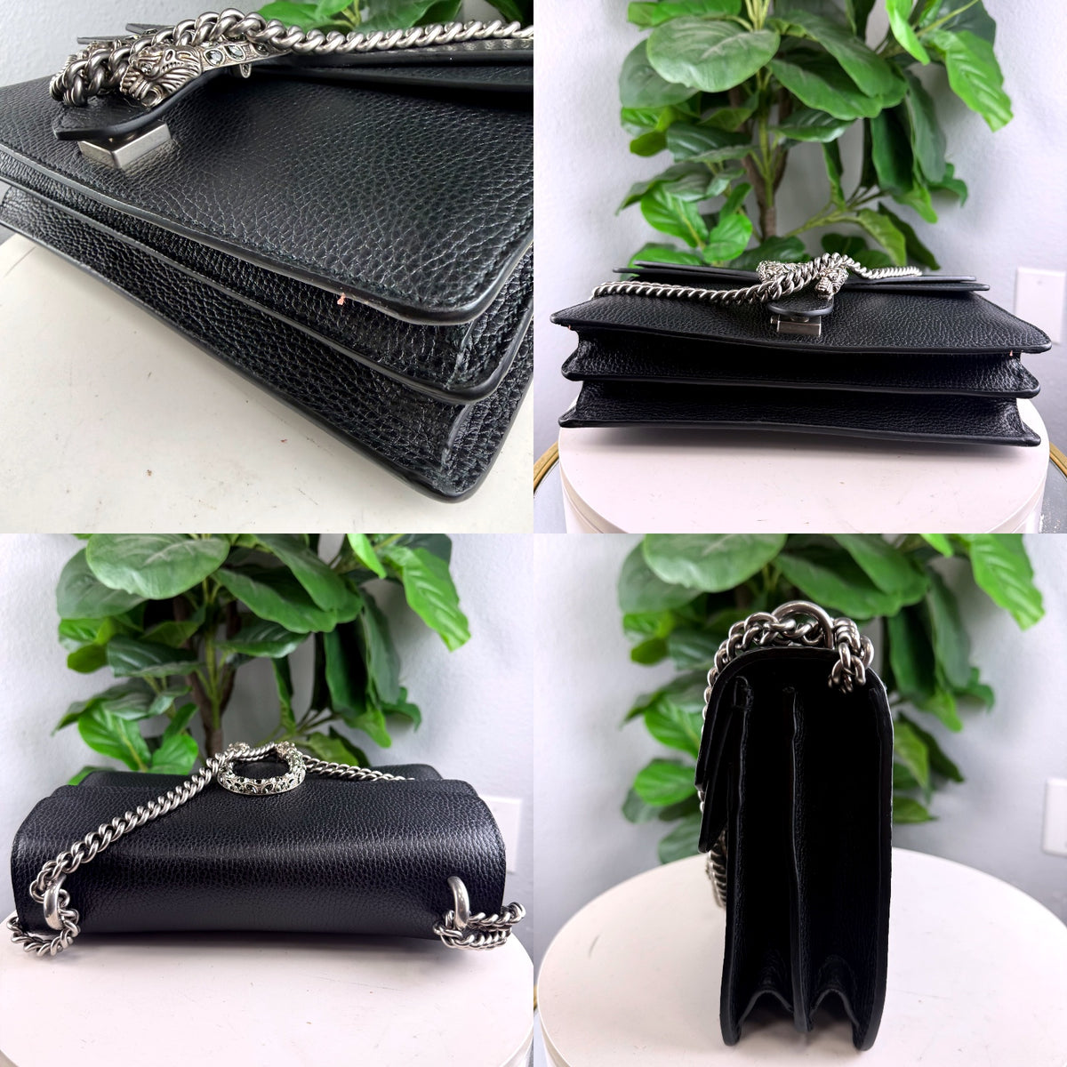 Authentic Gucci Dionysus Small Leather Shoulder Bag Black Silver Hardware - 04_detail_2.jpg