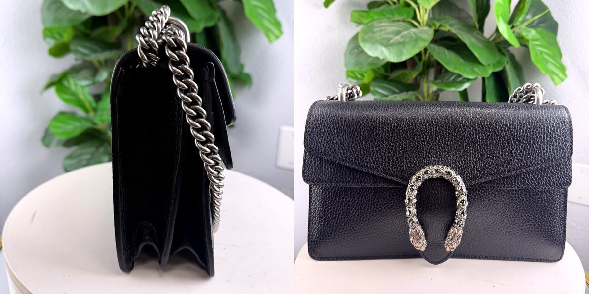 Authentic Gucci Dionysus Small Leather Shoulder Bag Black Silver Hardware - 05_leftover_pair.jpg