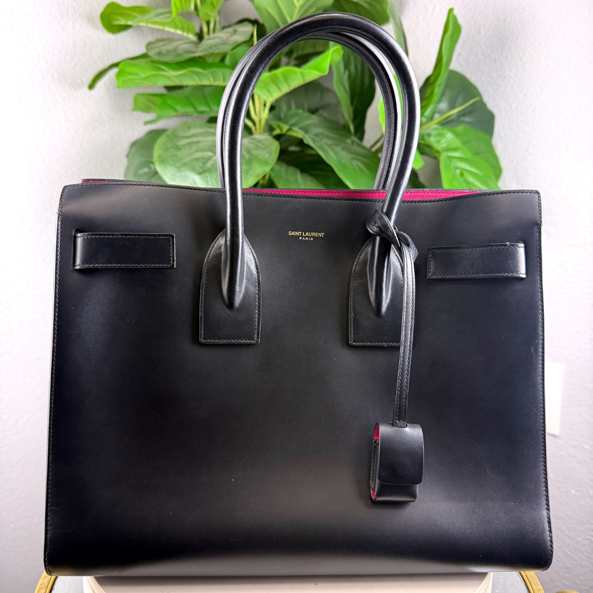 Authentic Saint Laurent Sac de Jour Small Black Leather Tote - 01_front.jpg