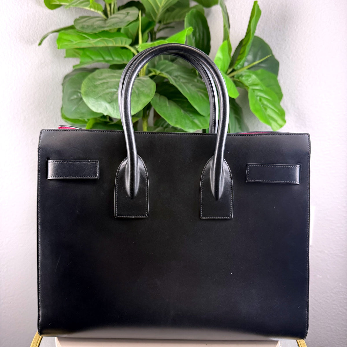 Authentic Saint Laurent Sac de Jour Small Black Leather Tote - 02_back.jpg