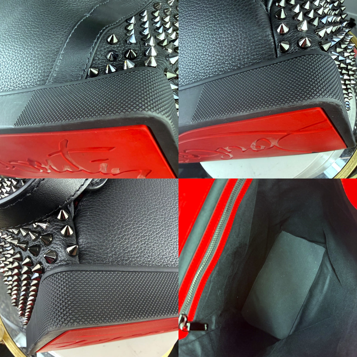 Authentic Christian Louboutin Explorafunk Studded Leather Backpack Black Red - 04_detail_2.jpg