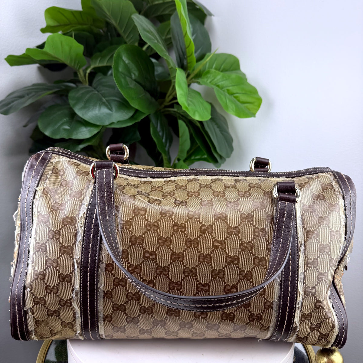 Authentic Gucci GG Canvas Heart Charm Boston Bag Brown - 02_back.jpg