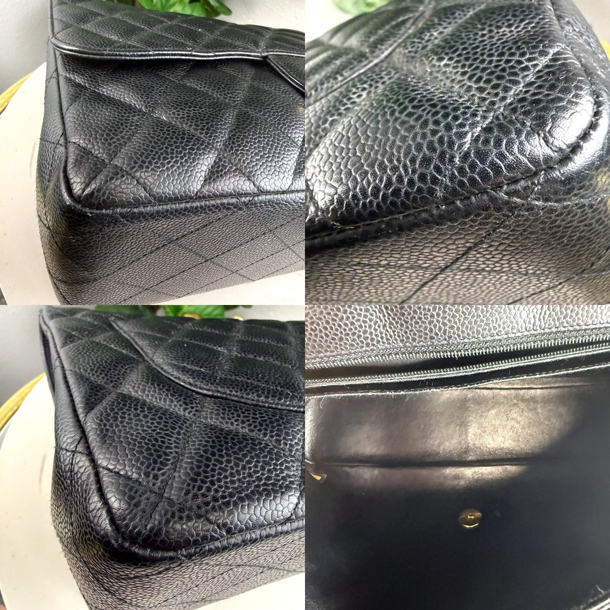 Authentic Chanel Classic Medium Double Flap Bag Black Caviar Gold Hardware - 04_detail_2.jpg