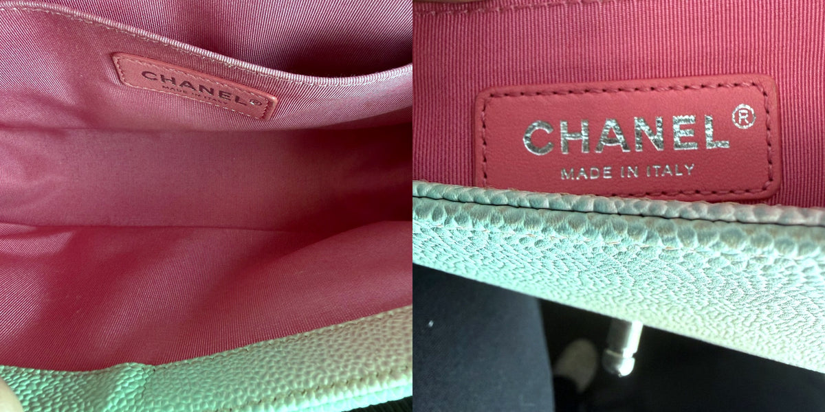 Authentic Chanel Boy Bag Medium Iridescent Caviar Rainbow Quilted Silver Hardware - 05_leftover_pair.jpg