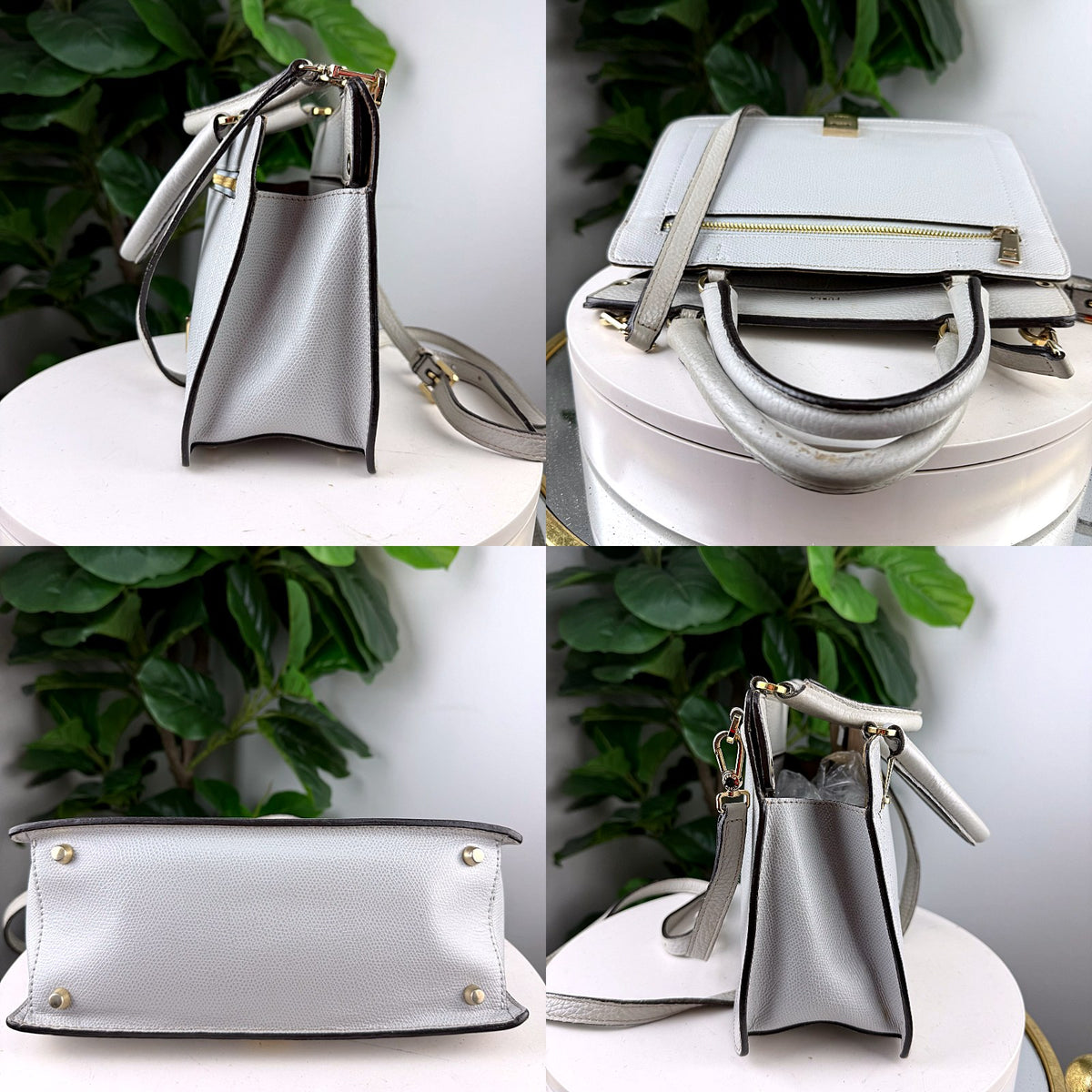 Authentic Furla Small Pebbled Leather Satchel Crossbody Bag in Chalk White - 06_extra.jpg