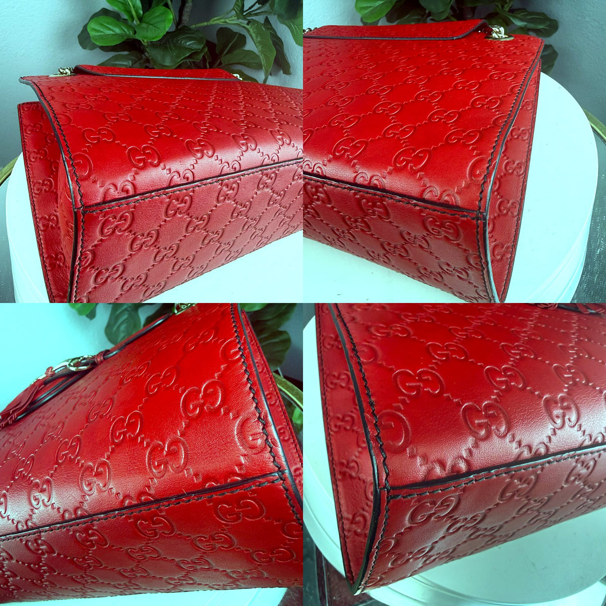 Authentic Gucci Emily Guccissima Leather Shoulder Bag Red - 04_corners.jpg
