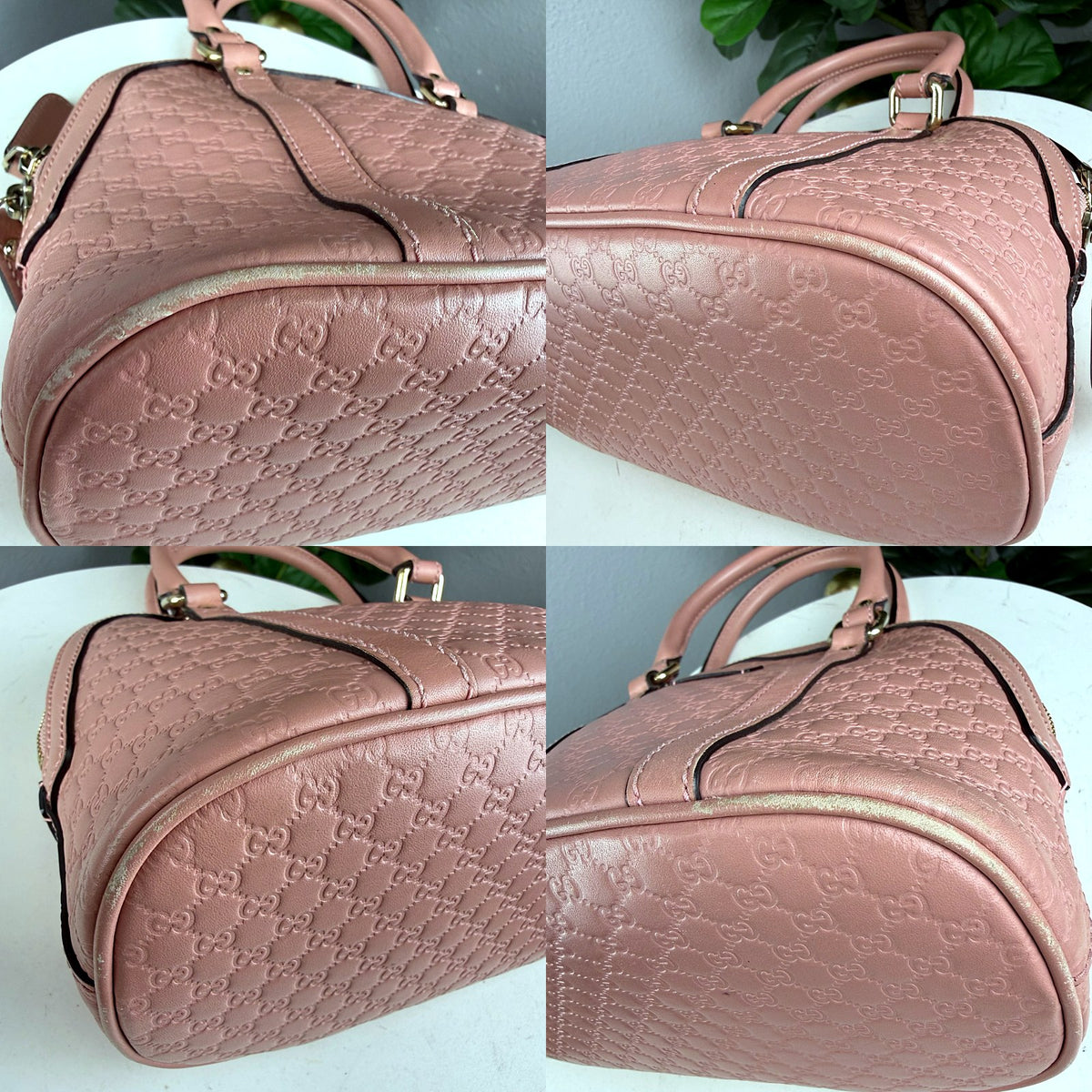 Authentic Gucci Microguccissima Soft Margaux Pink Leather Dome Satchel - 03_corners.jpg