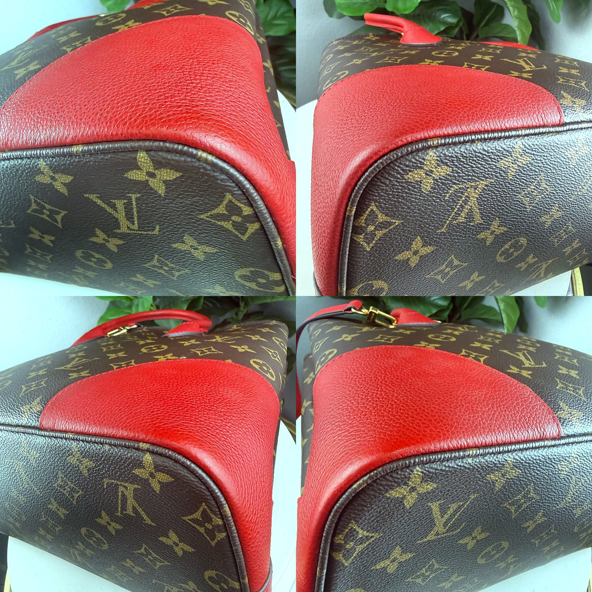 Authentic Louis Vuitton Flandrin Monogram Coquelicot Tote Bag - 04_corners.jpg