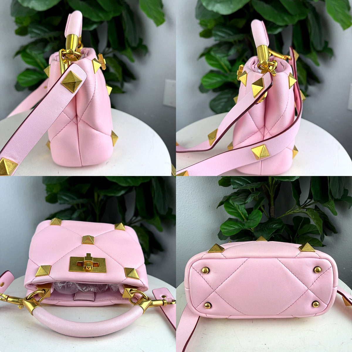 Authentic Valentino Garavani Roman Stud Small Top Handle Bag in Pink Leather - 05_extra.jpg