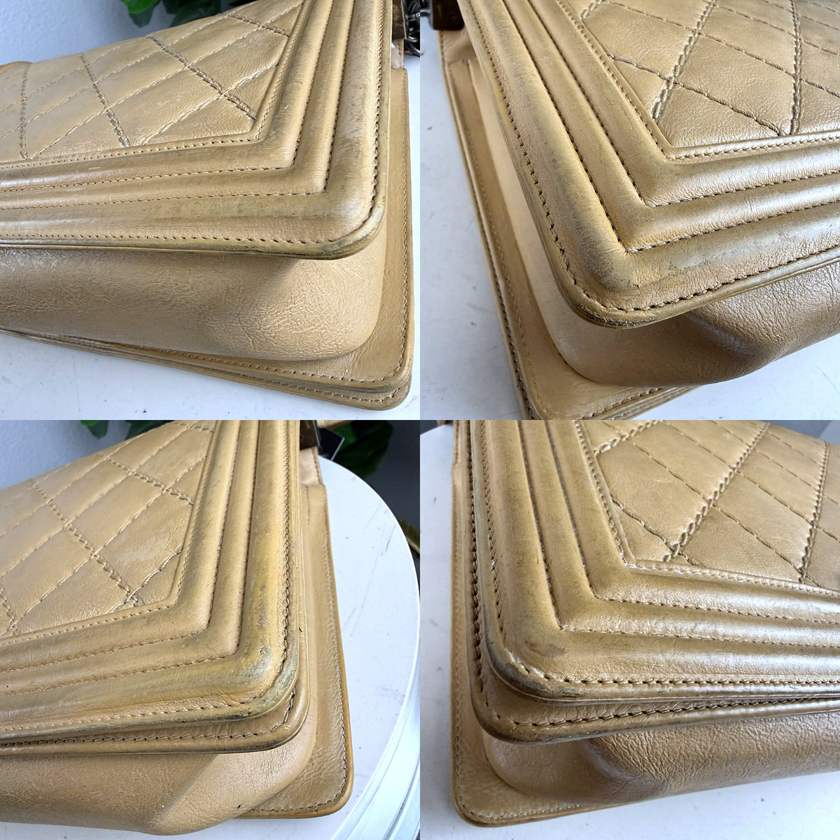 Authentic Chanel Boy Bag Medium Beige Quilted Lambskin Leather - 03_corners.jpg