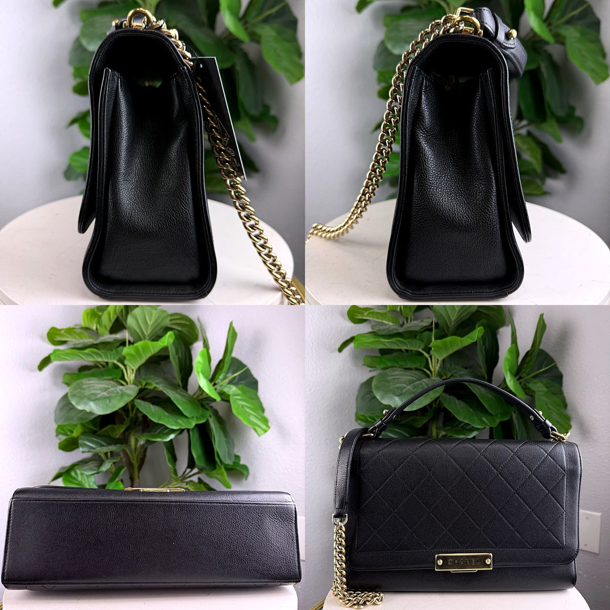 Authentic Chanel Quilted Caviar Leather Label Click Flap Bag Black Gold Hardware - 05_extra.jpg